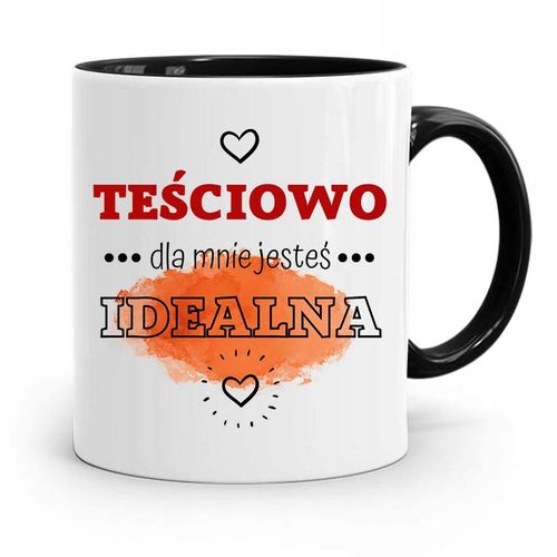 Kubek Czarny Dla Teściowej Dla Mnie Jesteś Idealna Z Nadrukiem Ze Zdjęciem na Arena.pl
