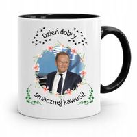 Kubek Czarny Donald Tusk Po Platforma Prezent Z Nadrukiem Ze Zdjęciem