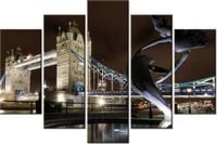 100CM 150CM OBRAZ 5 ELEM FONTANNA TOWER BRIDGE ŚCIENNY