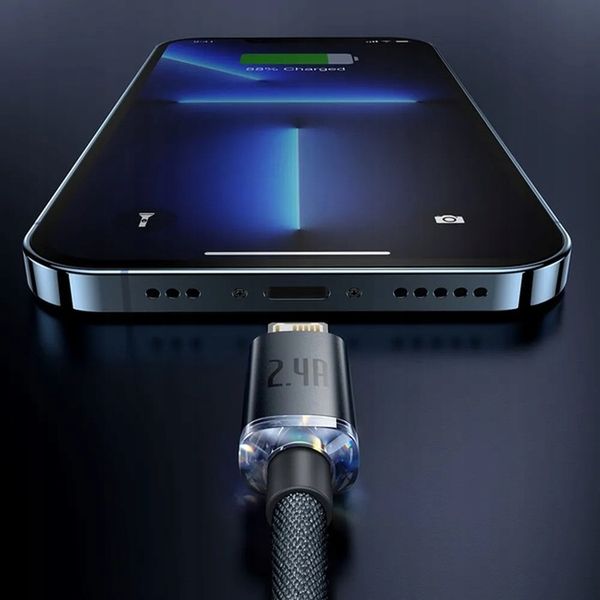 BASEUS KABEL USB DO APPLE LIGHTNING 8-PIN 2,4A 2M CZARNY + GRATIS RYSIK zdjęcie 12