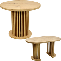 Stół okrągły 100 cm rozkładany do 200 cm LAMEL dąb artisan do salonu LOFT