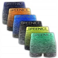 BOKSERKI MAJTKI MĘSKIE KOLOROWE ELASTYCZNE BEZSZWOWE GREENICE 6 PAR
