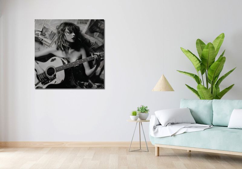 Obraz 90x90cm Młoda Gitarzystka zdjęcie 2