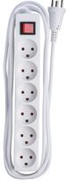 MicroConnect Power strip 6 outlets 3m White