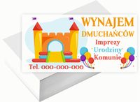 Wizytówki firmowe 200 szt WIELE WZORÓW do wyboru WYNAJEM DMUCHAŃCÓW