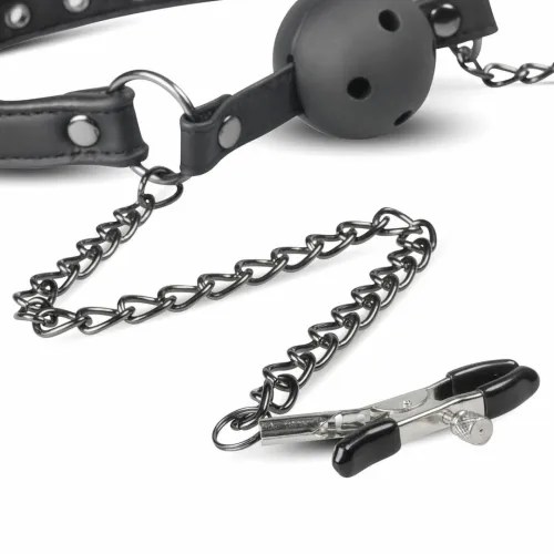 easytoys open ball gag black z regulowanymi zaciskami, 4,3 cm na Arena.pl