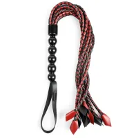 sportsheets saffron braided flogger pleciony pejcz ze sztucznej skory 61cm