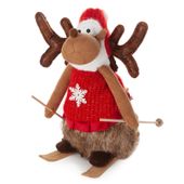 Świąteczny renifer dekoracyjny DOLL 25X22X37 czerwony+brązowy