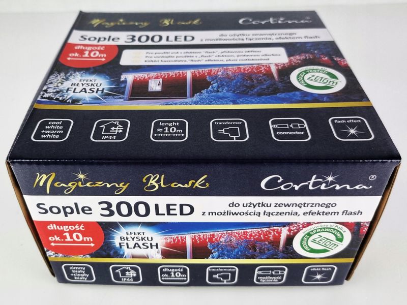 LAMPKI SOPLE 300 LED WEW/ZEW FLASH 10M Zimny biały zdjęcie 11