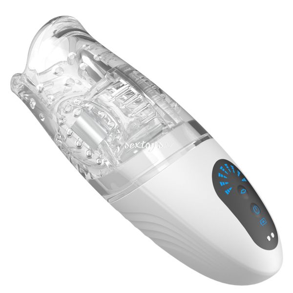 Masturbator Sex Maszyna Dla Mężczyzn, Ruchome Usta Z Wibratorem zdjęcie 7