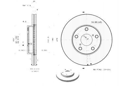 TARCZA HAM PRZOD 275X25 V BREMBO na Arena.pl