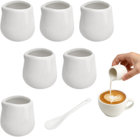 Dzbanuszki do mleka 6 szt 50 ml porcelanowe sosjerki + łyżeczka