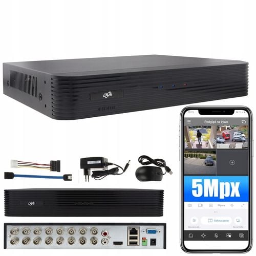 REJESTRATOR ANALOGOWY DO MONITORINGU 16 KANAŁÓW 5MPx DVS PODGLĄD ZDALNY DVS na Arena.pl