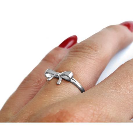 SREBRNY PIERŚCIONEK KOKARDKA SREBRO PRÓBY 925 zdjęcie 3