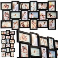 DUŻA RAMKA NA ZDJĘCIA 10x15 MULTI FOTO 18 ZDJĘĆ CZARNA POZIOMO LUB