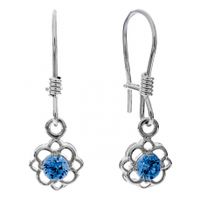 SREBRNE KOLCZYKI KWIATKI NA BIGLU PRÓBA SREBRA 925 DOSTĘPNE RÓŻNE KOLORY