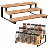 PÓŁKA KUCHENNA NA PRZYPRAWY BAMBUSOWA REGAŁ NA BLAT ORGANIZER STOJAK