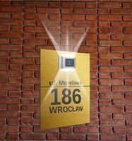 złota TABLICZKA ADRESOWA nierdzewna oświetlony numer domu 40x30 pionowa