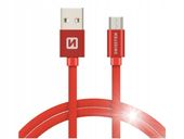 Kabel Swissten USB - microUSB typ B 1,2 m czerwony
