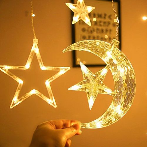 Oświetlenie Lampki z Gwiazdami i Księżycem 3,5 m 8 Trybów Migania na Arena.pl