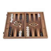 Ekskluzywne Backgammon z Drewna Orzecha z Eleganckimi Przegrodami na Pionki