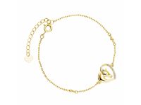 Pozłacana srebrna bransoletka gwiazd celebrytka serce konik koń horse heart cyrkonie srebro 925 Z1795BG_W