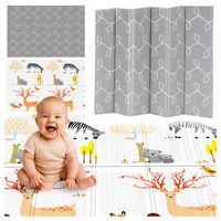 Mata Piankowa Dwustronna dla DZIECI Duża 200x180cm Składana LAS Zwierzęta