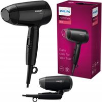 philips bhc010/10 suszarka do włosów 1200w składana turystyczna czarna