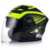 OTWARTY KASK MOTOCYKLOWY FLUO MATT SKUTER CHOPPER HOMOLOGACJA BLENDA XS