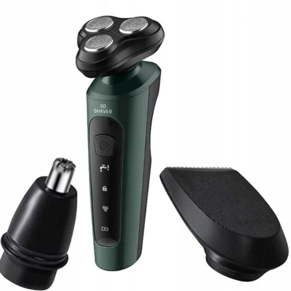 GOLARKA MĘSKA TRYMER MASZYNKA DO BRODY GŁOWY 3W1 ZIELONA Z AKUMULATOREM zdjęcie 7