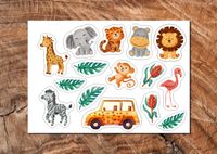 Wydruk cukrowy A4 farma safari zwierzęta 15 elem. DIY