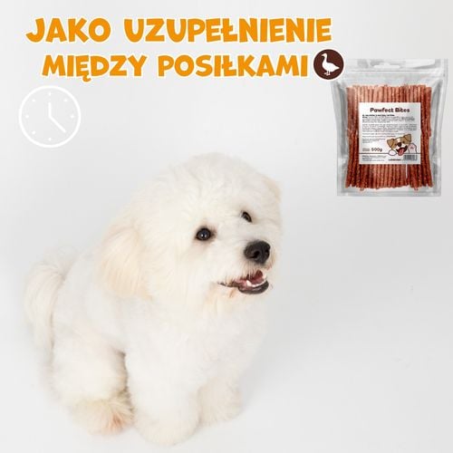 Smaczki przysmak dla psa kabanosy z kaczka i ryżem 500g PAWFECT BITES na Arena.pl