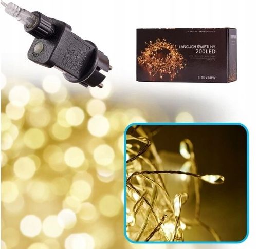 Lampki LED Choinkowe Zewnętrzne Kurtyna Świąteczne Sople Girlanda na ślub na Arena.pl