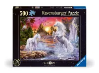 Puzzle 500 elementów. Świecące w ciemności. Jednorożce nad rzeką