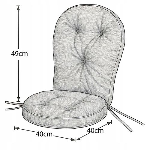 PODUSZKA NA KRZESŁO OKRĄGŁA wodoodporna z oparciem 49 cm kawiarniana 40x40 na Arena.pl