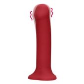 Non-Phallic Vibrating Dildo - Large - Raspberry Red