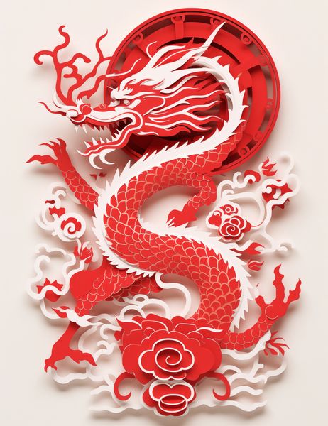 Plakat 50x65cm Czerwony Smok zdjęcie 1