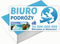 Wizytówki firmowe 100szt RÓŻNE WZORY do wyboru BIURO PODRÓŻY