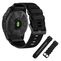Pasek do Garmin Fenix 5s / 6s / Pro / 7s opaska nylon czarny QuickFit 20mm