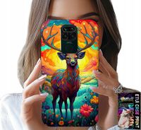 ETUI DO XIAOMI NOTE 9 - KOLOROWE WZORY JELEŃ ŁOŚ ZWIERZĘTA LEŚNE