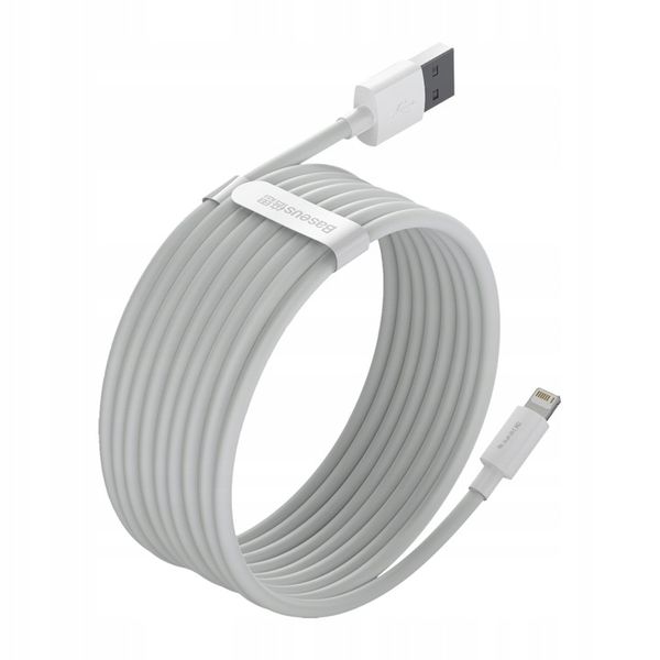 BASEUS MOCNY KABEL USB - LIGHTNING DO IPHONE IPAD PRZEWÓD 2.4A 1.5M 2SZT zdjęcie 2
