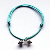 Fit Kolekcja - Bransoletka ze sznurka z wygiętą sztangą turquoise