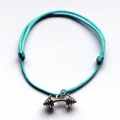 Fit Kolekcja - Bransoletka ze sznurka z wygiętą sztangą turquoise