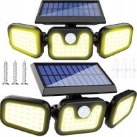 Lampa solarna LED 3w1 zewnętrzna uliczna CZUJNIK ruchu zmierzchu OBROTOWA