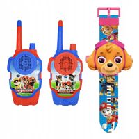 ZESTAW PSI PATROL WALKIE TALKIE + ZEGAREK Z PROJEKTOREM SKYE DLA DZIECI