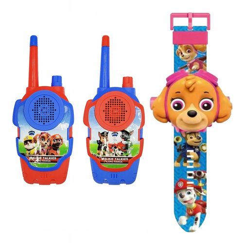 ZESTAW PSI PATROL WALKIE TALKIE + ZEGAREK Z PROJEKTOREM SKYE DLA DZIECI na Arena.pl