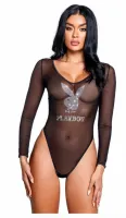 playboy lingerie sparkling bunny teddy - siateczka, satyna, kryształki