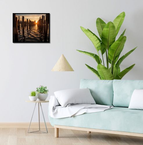 Plakat 50x40cm Zachód Słońca przy Palach na Arena.pl