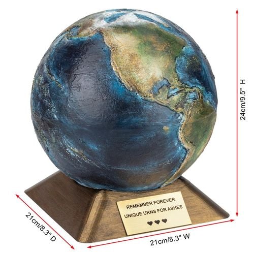 Urna - Kula Ziemska, ręcznie malowana, urna ze stali nierdzewnej na Arena.pl