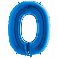 balon niebieski cyfra 0 foliowy urodziny dekoracja impreza 82cm party event